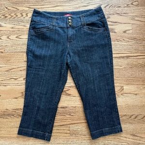 Dress Barn Womens Size 14 Blue Jeans Capri Crop Mid Rise Triple Waist Trousers